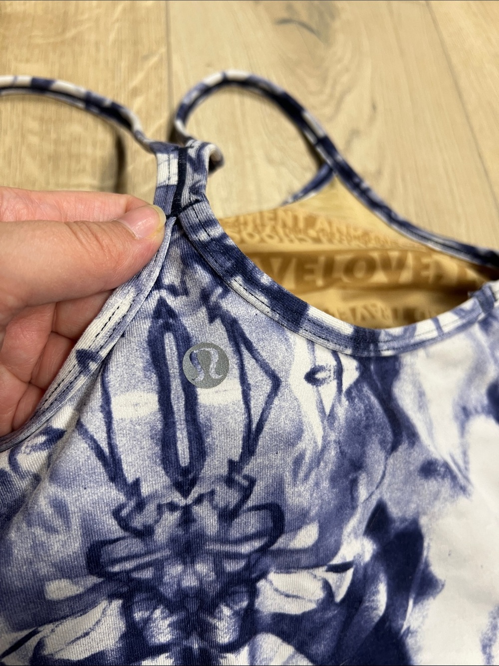 lululemon athletica Navy & White Tie-Dye Racerback Tank - Picture 3 of 5
